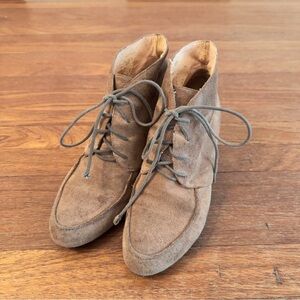 Women’s Suede Lace-Up Pointed Toe High Heel Ankle Booties Size 38